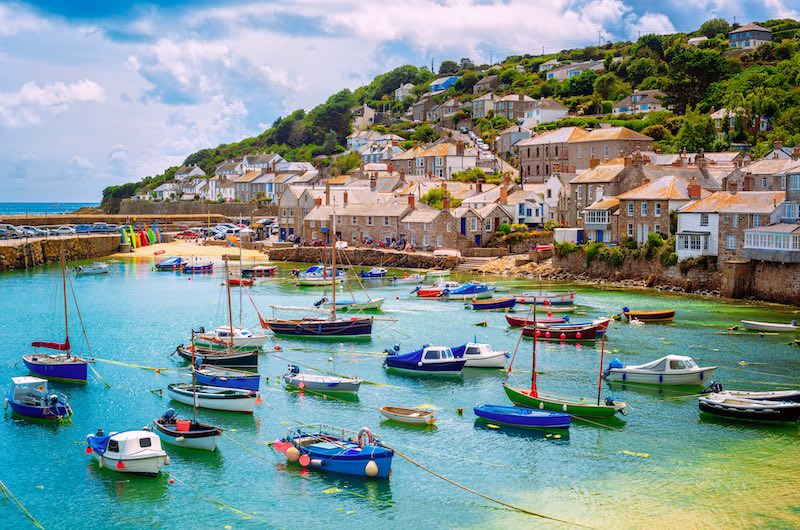 Hafen von Mousehole in Cornwall